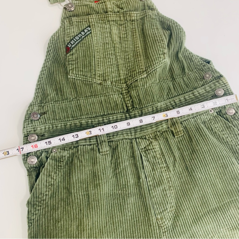 Vintage 90’s Union Bay Corduroy Overalls In Olive Green Size Small 100% Cotton - Picture 5 of 12
